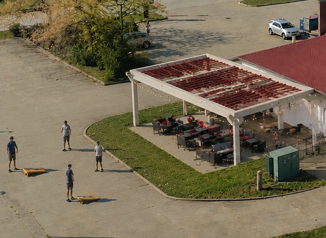 Aerial view of the Players patio